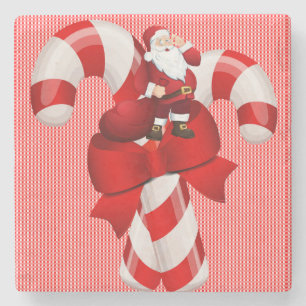 Christmas Marble Stone Coaster, Santa Stone Coaster