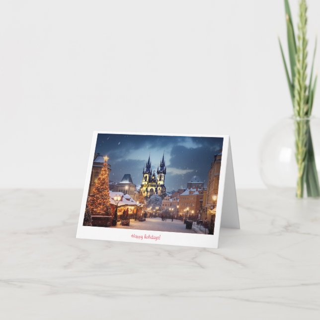 Christmas market in Prague  Thank You Card (Front)
