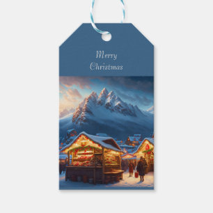 Christmas market in the mountains - custom gift tags