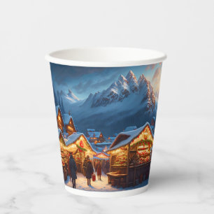 Christmas market in the mountains - custom paper cups