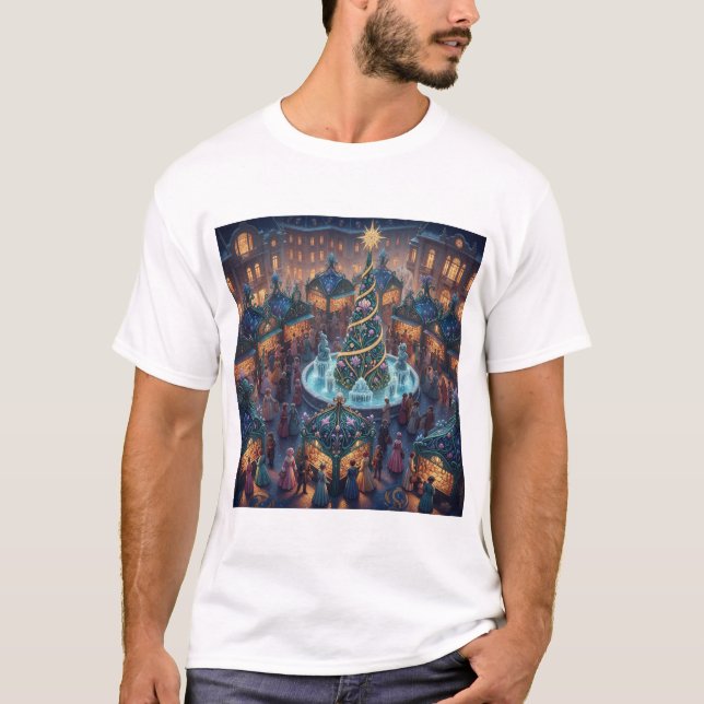 Christmas Market in the Town Square T-Shirt (Front)