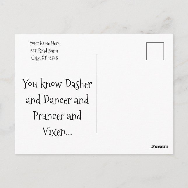 Christmas Market Reindeer Sausage Holiday Card (Back)