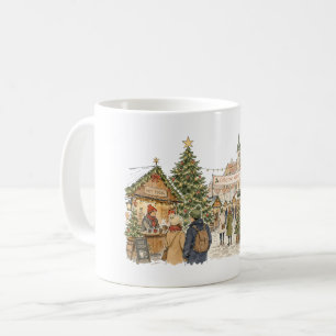 Christmas Market Scene for Holiday Shopping Lovers Coffee Mug