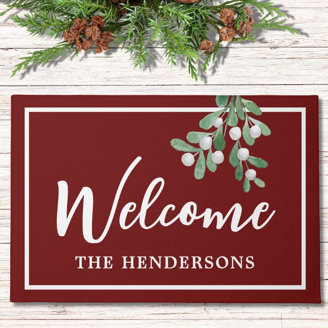 Christmas Maroon Welcome Doormat (Creator Uploaded)