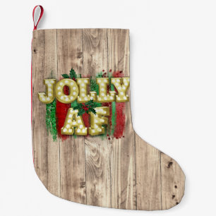 Christmas Marquee Lights Funny Jolly AF Holly Small Christmas Stocking