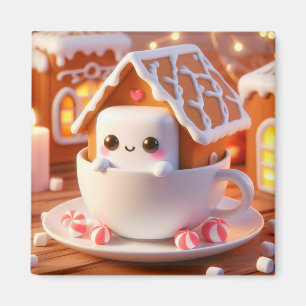 Christmas Marshmallow Gingerbread House Magnet