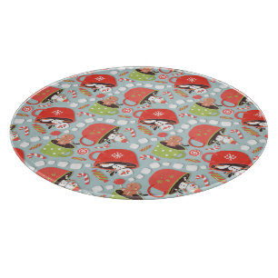 Christmas Marshmallow Snowman Hot Cocoa  Cutting Board