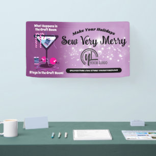 Christmas martini sewing quilting craft show banner