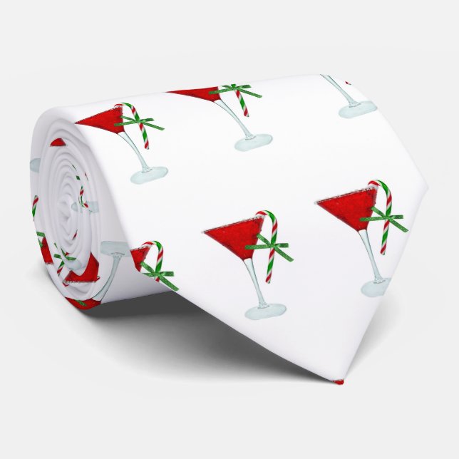 Christmas Martini with candy cane Tie (Rolled)