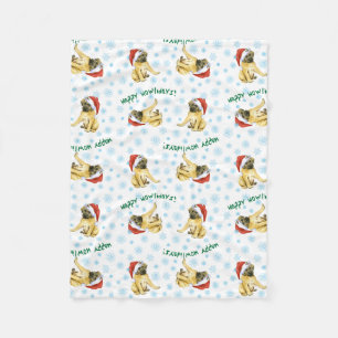 Christmas Mastiff Fleece Blanket