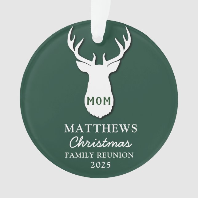 Christmas Matching Family Reunion Mom Custom Ornament (Front)