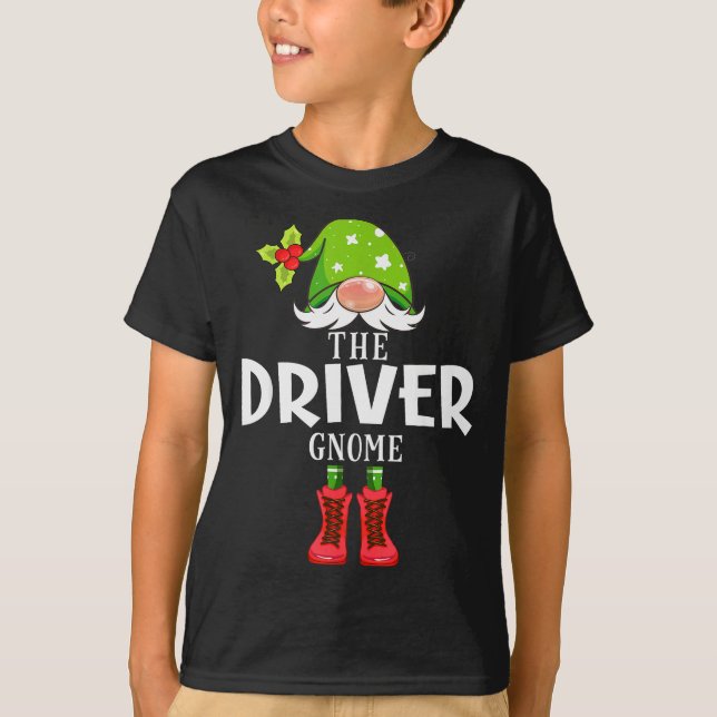 Christmas Matching Family The Driver Gnome  T-Shirt (Front)
