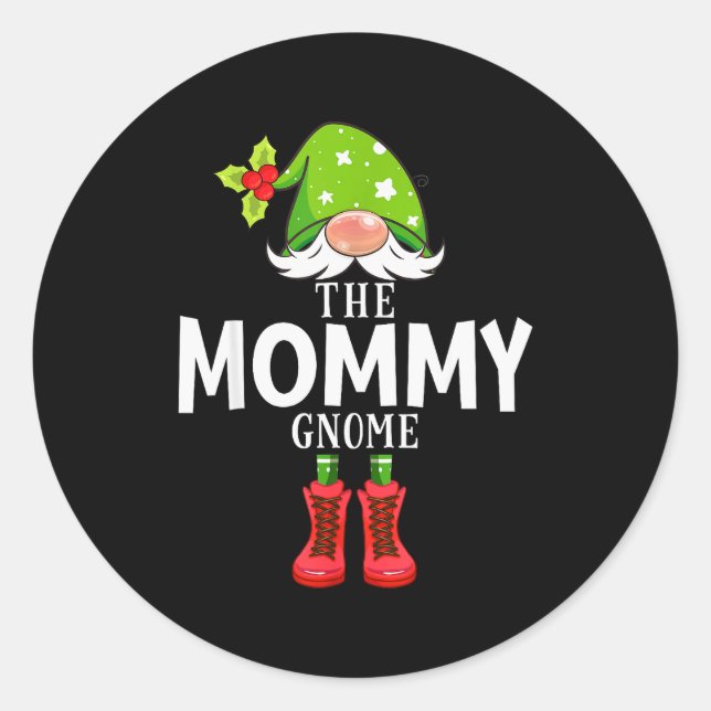 Christmas Matching Family The Mommy Gnome  Classic Round Sticker (Front)