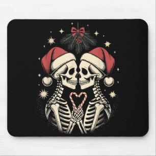 Christmas Matching Gothic Couple Dark Humor Skelet Mouse Pad