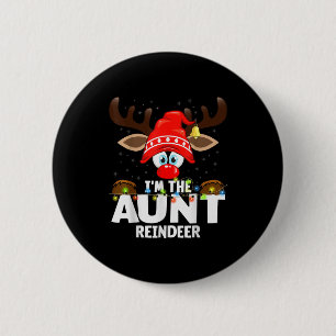 Christmas Matching I'm The Aunt Reindeer  2 Inch Round Button