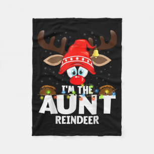 Christmas Matching I'm The Aunt Reindeer  Fleece Blanket