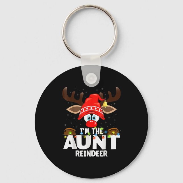 Christmas Matching I'm The Aunt Reindeer  Keychain (Front)
