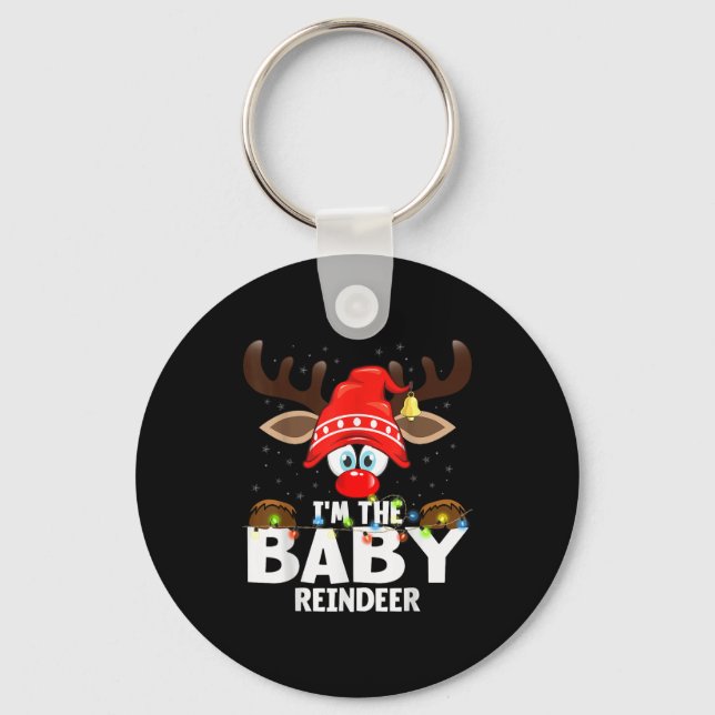 Christmas Matching I'm The Baby Reindeer , Small,  Keychain (Front)