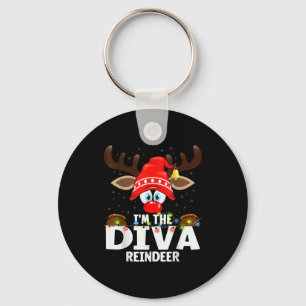 Christmas Matching I'm The Diva Reindeer  Keychain