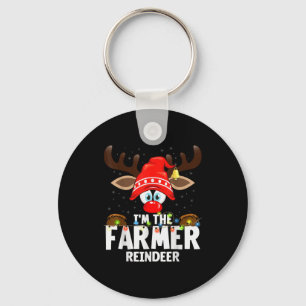 Christmas Matching I'm The Farmer Reindeer Keychain