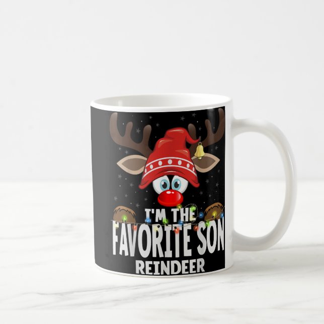 Christmas Matching I'm The Favorite Son Reindeer  Coffee Mug (Right)