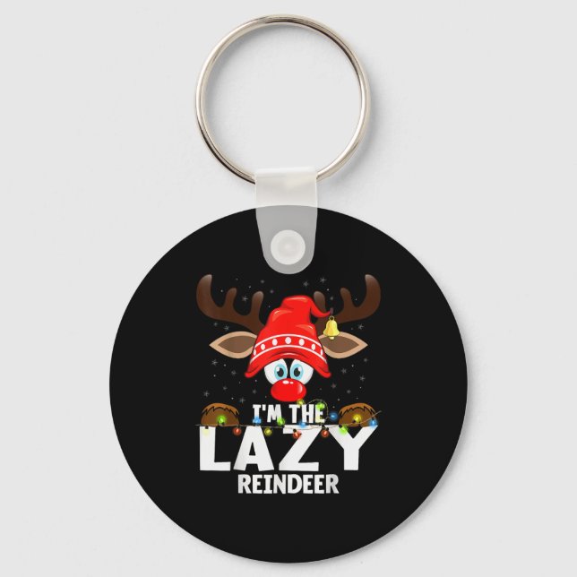 Christmas Matching I'm The Lazy Reindeer  Keychain (Front)
