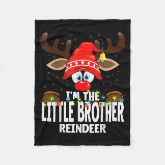 Christmas Matching I'm The Little Brother Reindeer Fleece Blanket