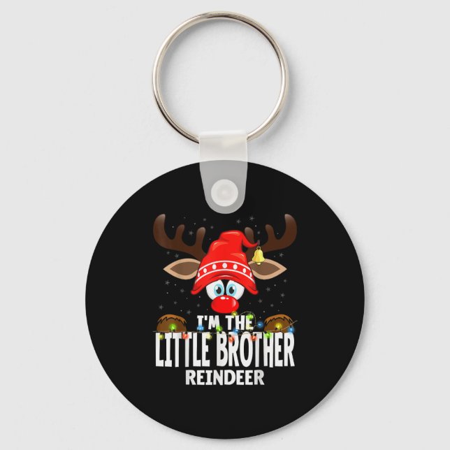 Christmas Matching I'm The Little Brother Reindeer Keychain (Front)