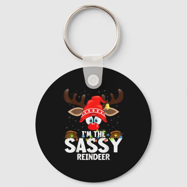 Christmas Matching I'm The Sy Reindeer  Keychain (Front)