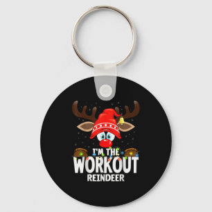 Christmas Matching I'm The Workout Reindeer Keychain