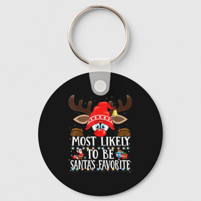 Christmas Matching Most Likely To Be Santa’s Favor Keychain (Front)