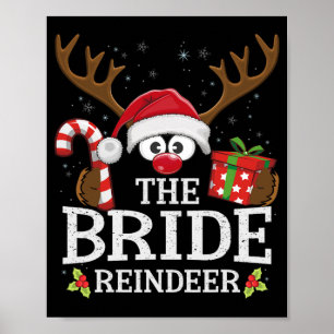 Christmas Matching The Bride Reindeer Family  Poster