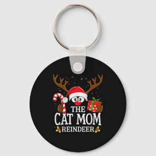 Christmas Matching The Cat Mom Reindeer Family  Keychain