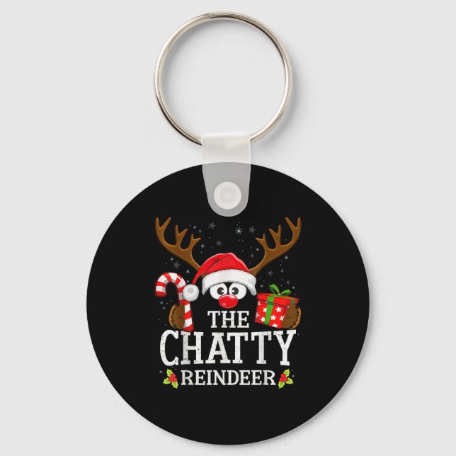Christmas Matching The Chatty Reindeer Family , Sm Keychain (Front)