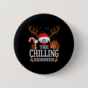Christmas Matching The Chilling Reindeer Family  2 Inch Round Button
