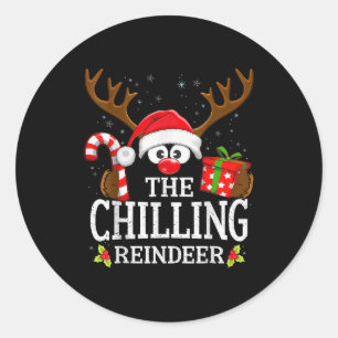 Christmas Matching The Chilling Reindeer Family Classic Round Sticker