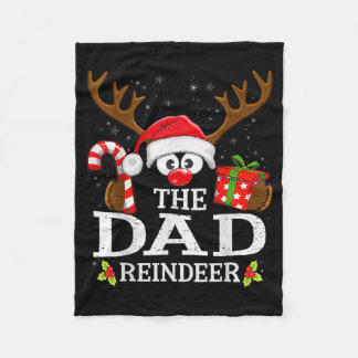 Christmas Matching The Dad Reindeer Family  Fleece Blanket