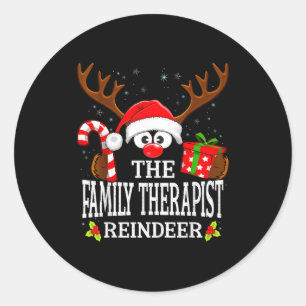 Christmas Matching The Family Therast Reindeer Fam Classic Round Sticker