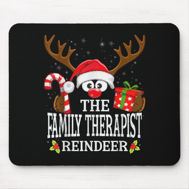 Christmas Matching The Family Therast Reindeer Fam Mouse Pad (Front)