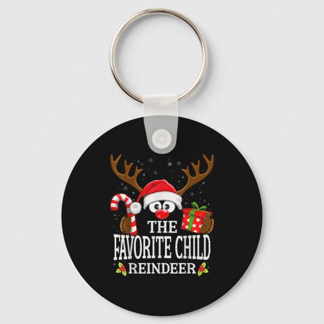 Christmas Matching The Favorite Child Reindeer Fam Keychain (Front)