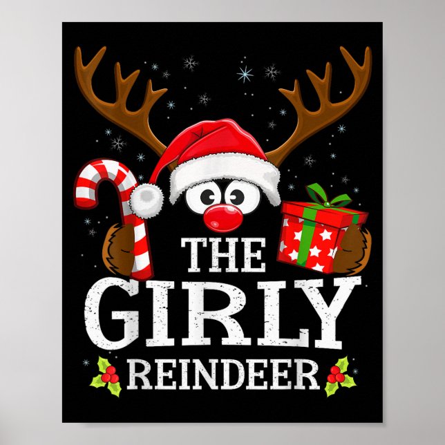 Christmas Matching The Girly Reindeer Family  Poster (Front)