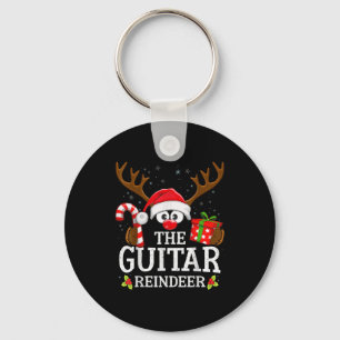Christmas Matching The Guitar Reindeer Family Keychain