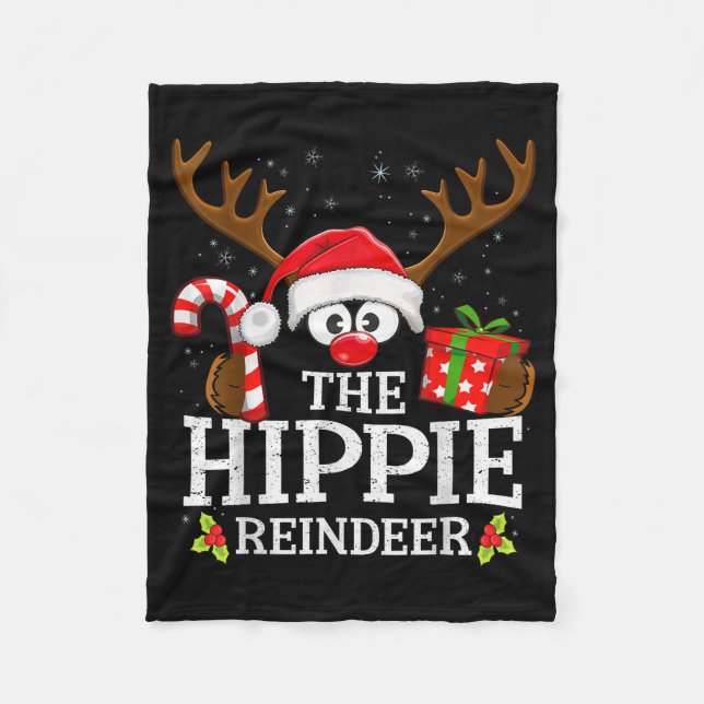 Christmas Matching The Hipe Reindeer Family  Fleece Blanket (Front)
