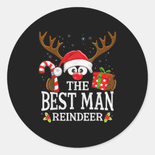 Christmas Matching The Man Reindeer Family  Classic Round Sticker