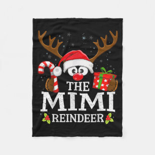 Christmas Matching The Mimi Reindeer Family  Fleece Blanket