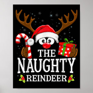 Christmas Matching The Naughty Reindeer Family  Poster