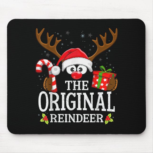 Christmas Matching The Original Reindeer Family  Mouse Pad (Front)
