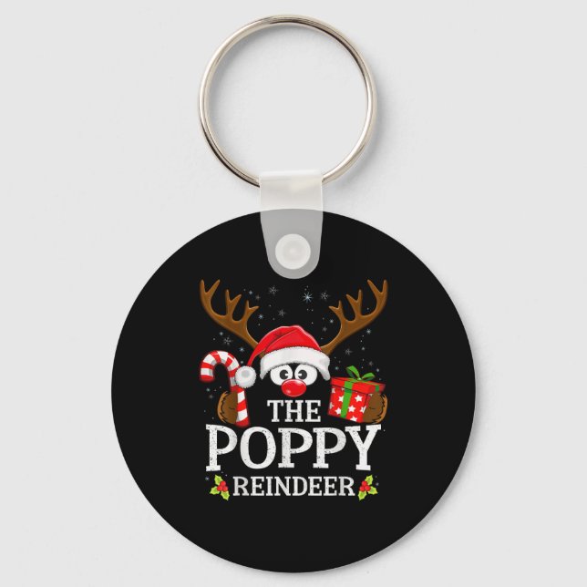 Christmas Matching The Ppy Reindeer Family  Keychain (Front)