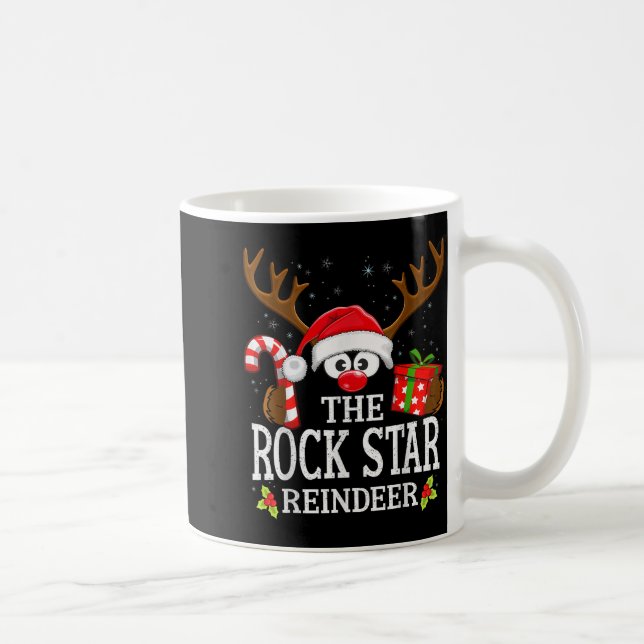 Christmas Matching The Rock Star Reindeer Family  Coffee Mug (Right)