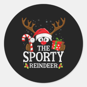 Christmas Matching The Srty Reindeer Family  Classic Round Sticker